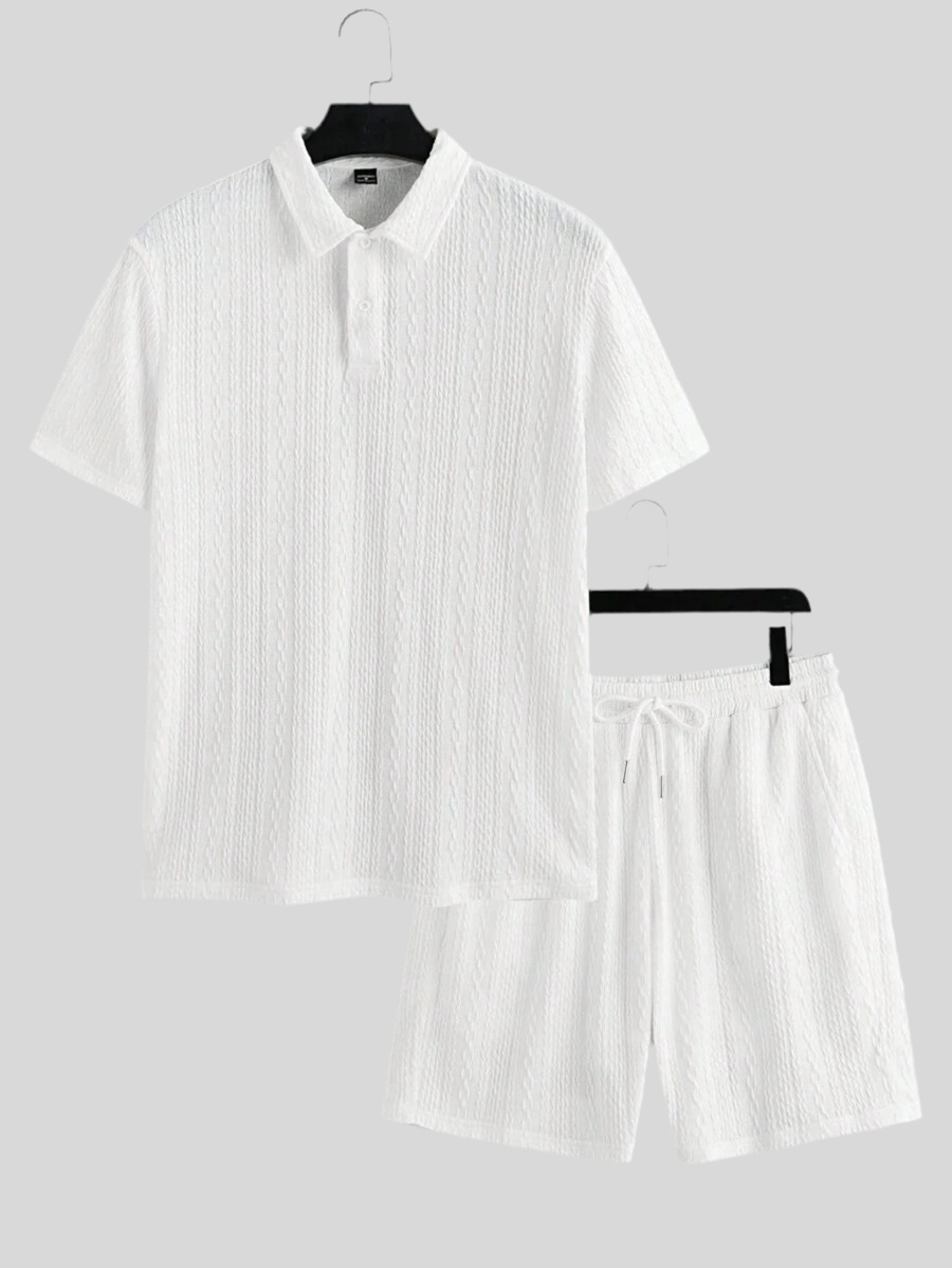 Polo Homme Maille Fine à Épaules Droites