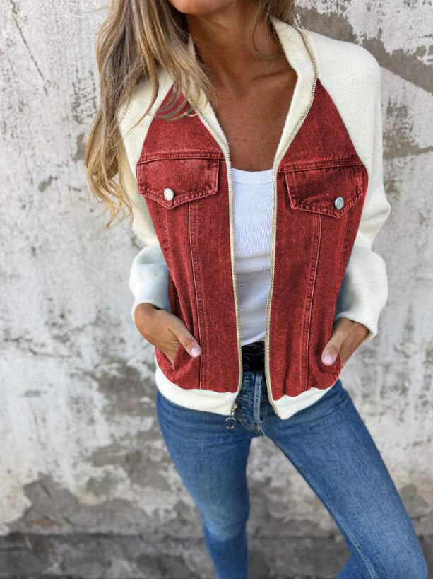 Veste Zippée Femme – décontractée à Col V
