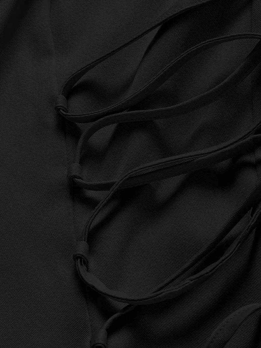 Blazer Femme Uni avec Lacets Latéraux