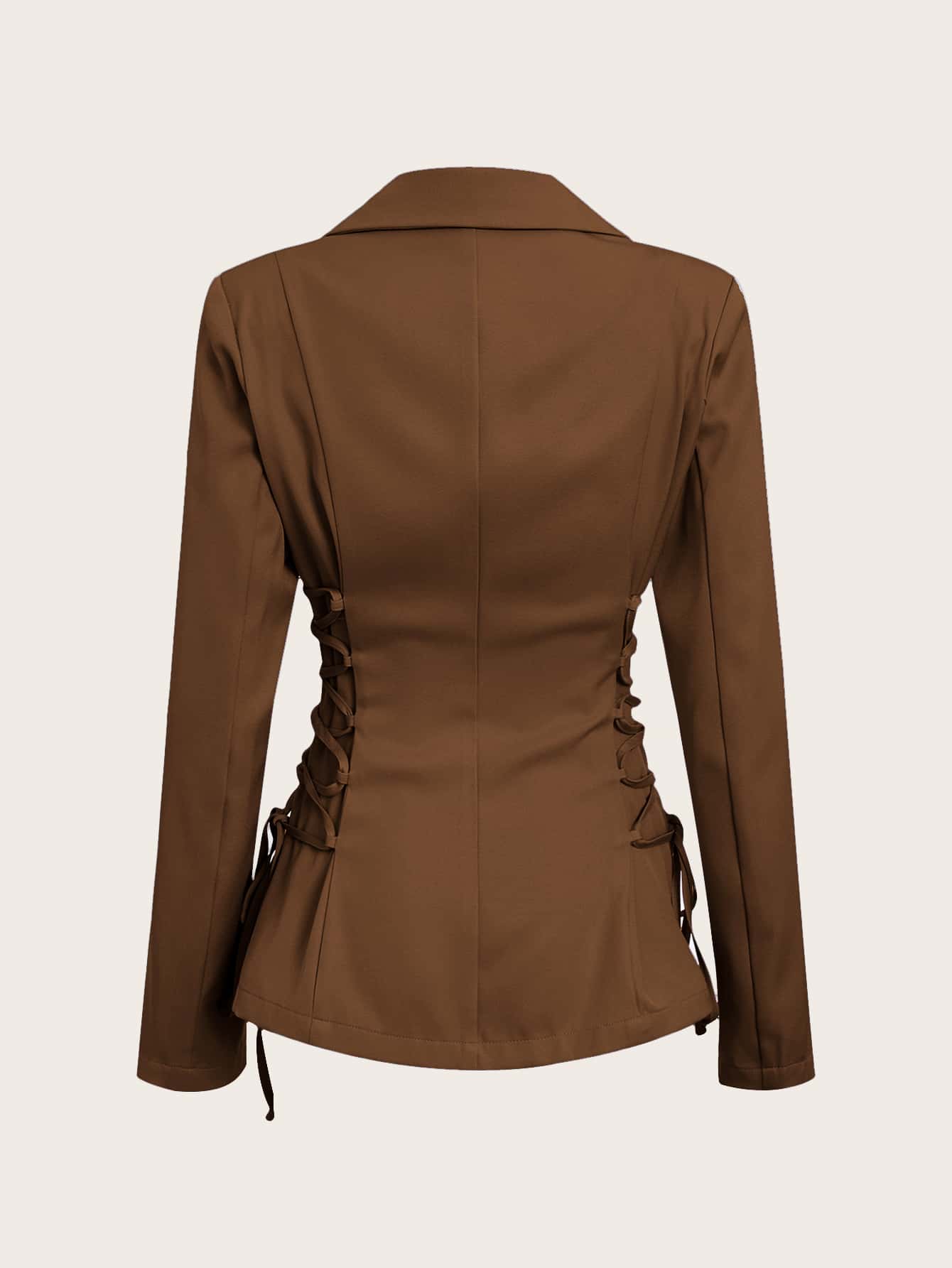 Blazer Femme Uni avec Lacets Latéraux