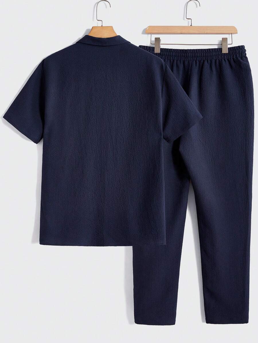 Set Décontracté Homme – T-shirt & Pantalon Uni