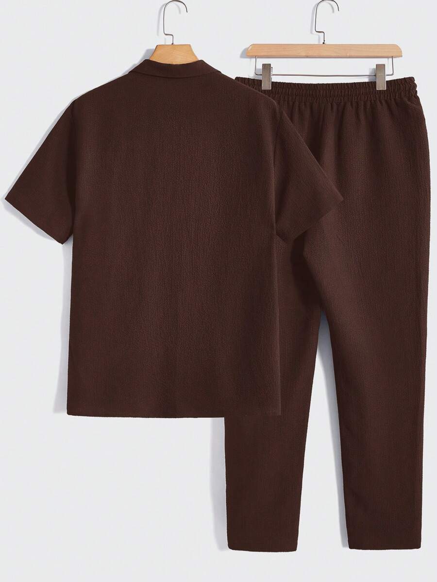 Set Décontracté Homme – T-shirt & Pantalon Uni