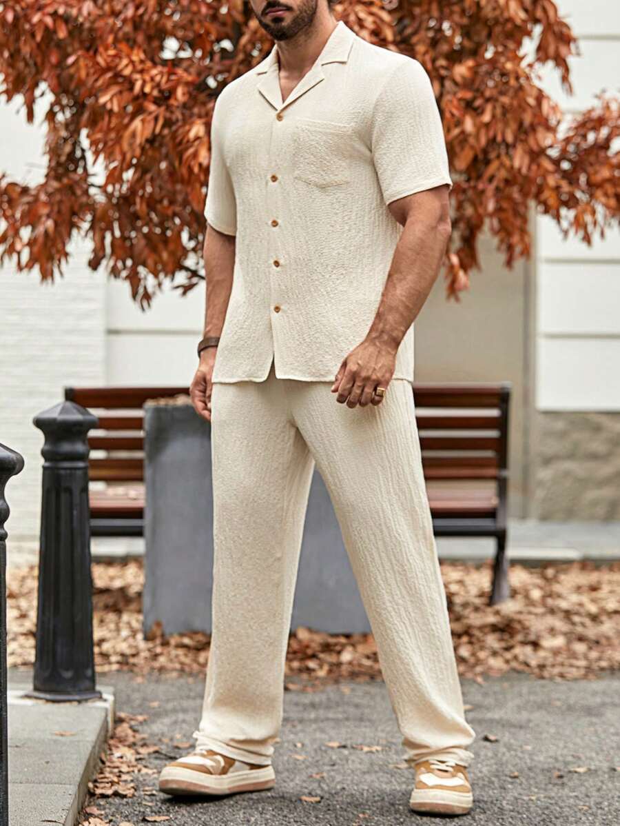 Set Décontracté Homme – T-shirt & Pantalon Uni
