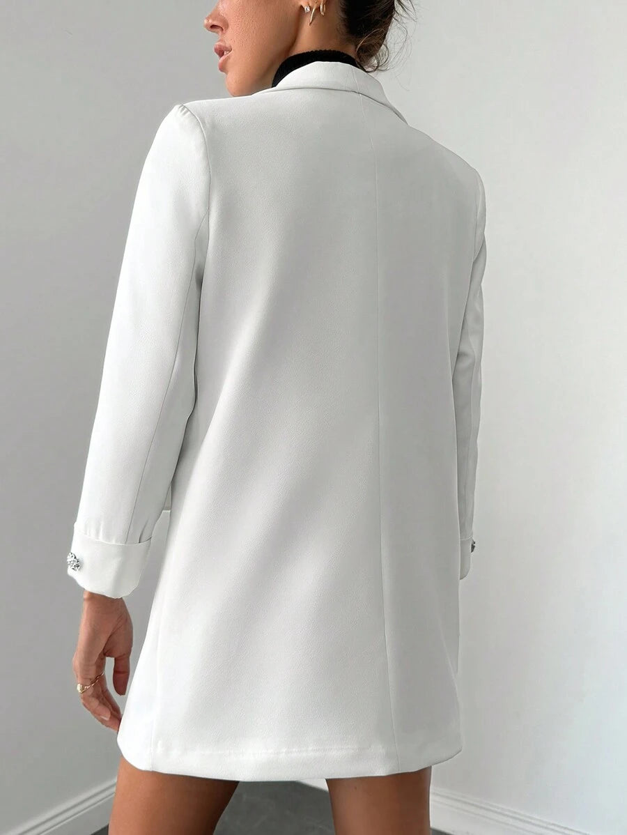 Veste Femme Élégante à Revers Minces