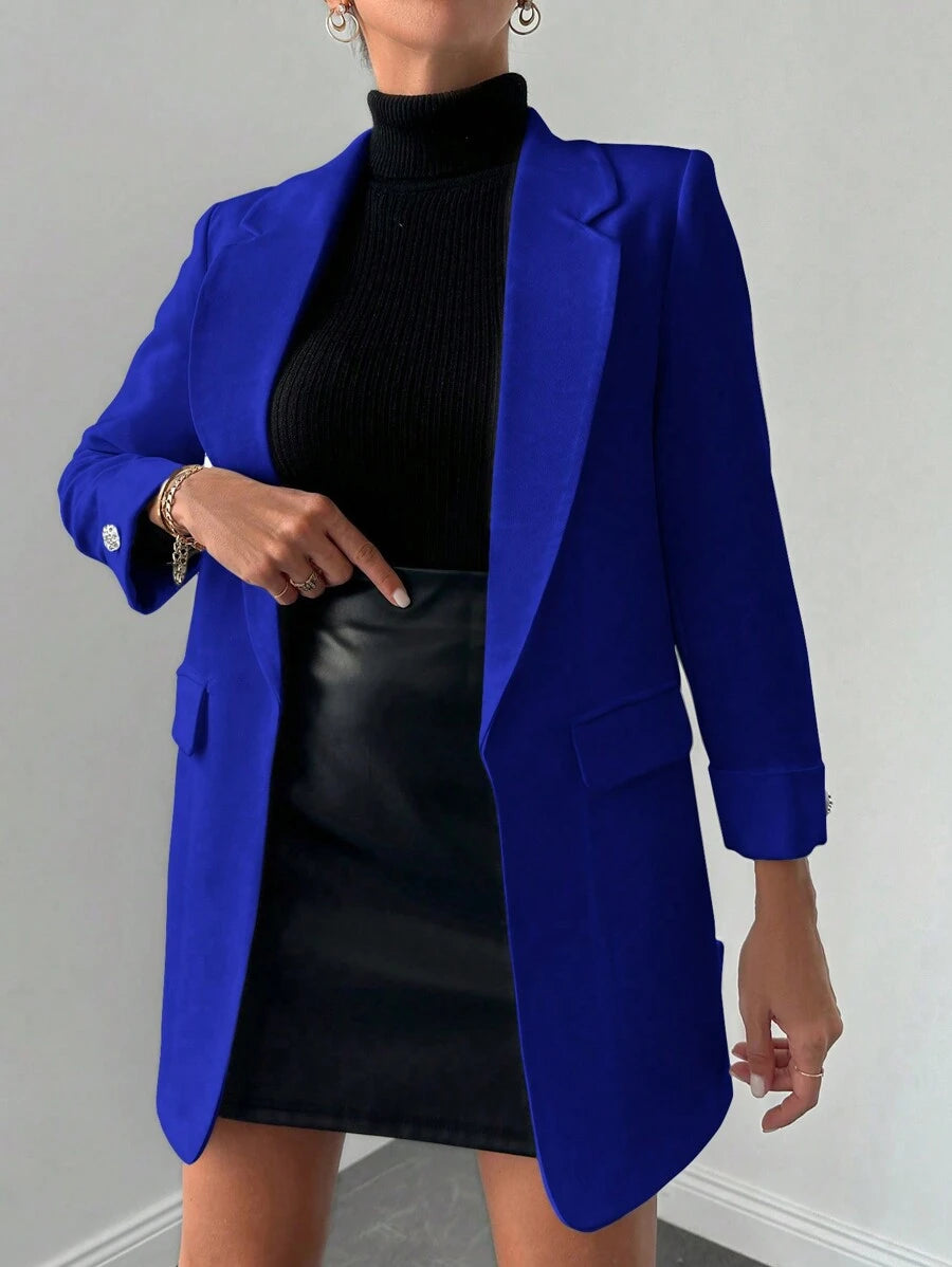 Veste Femme Élégante à Revers Minces