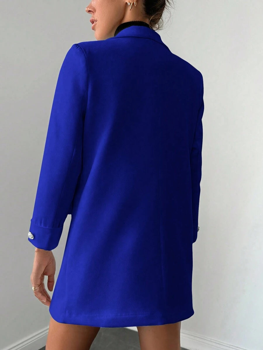 Veste Femme Élégante à Revers Minces