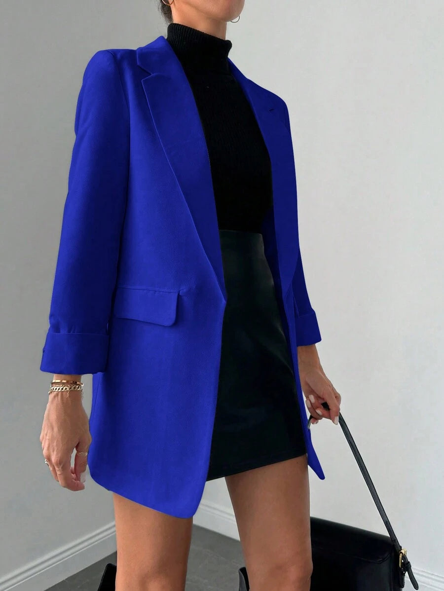Veste Femme Élégante à Revers Minces