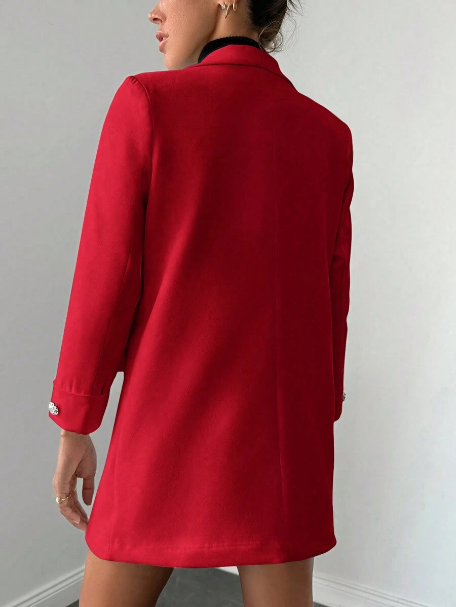 Veste Femme Élégante à Revers Minces