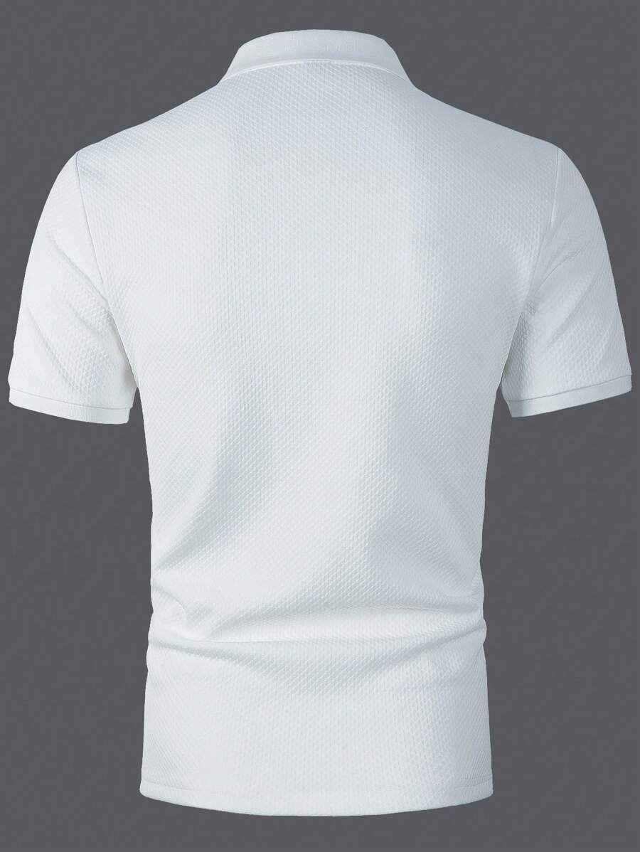 Polo Homme Uni à Revers, Style Casual