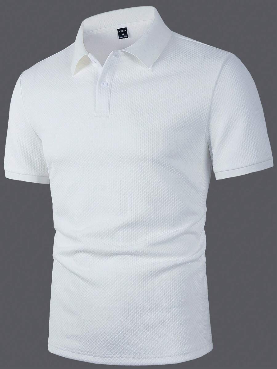 Polo Homme Uni à Revers, Style Casual