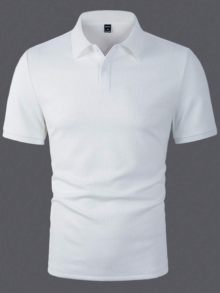 Polo Homme Uni à Revers, Style Casual