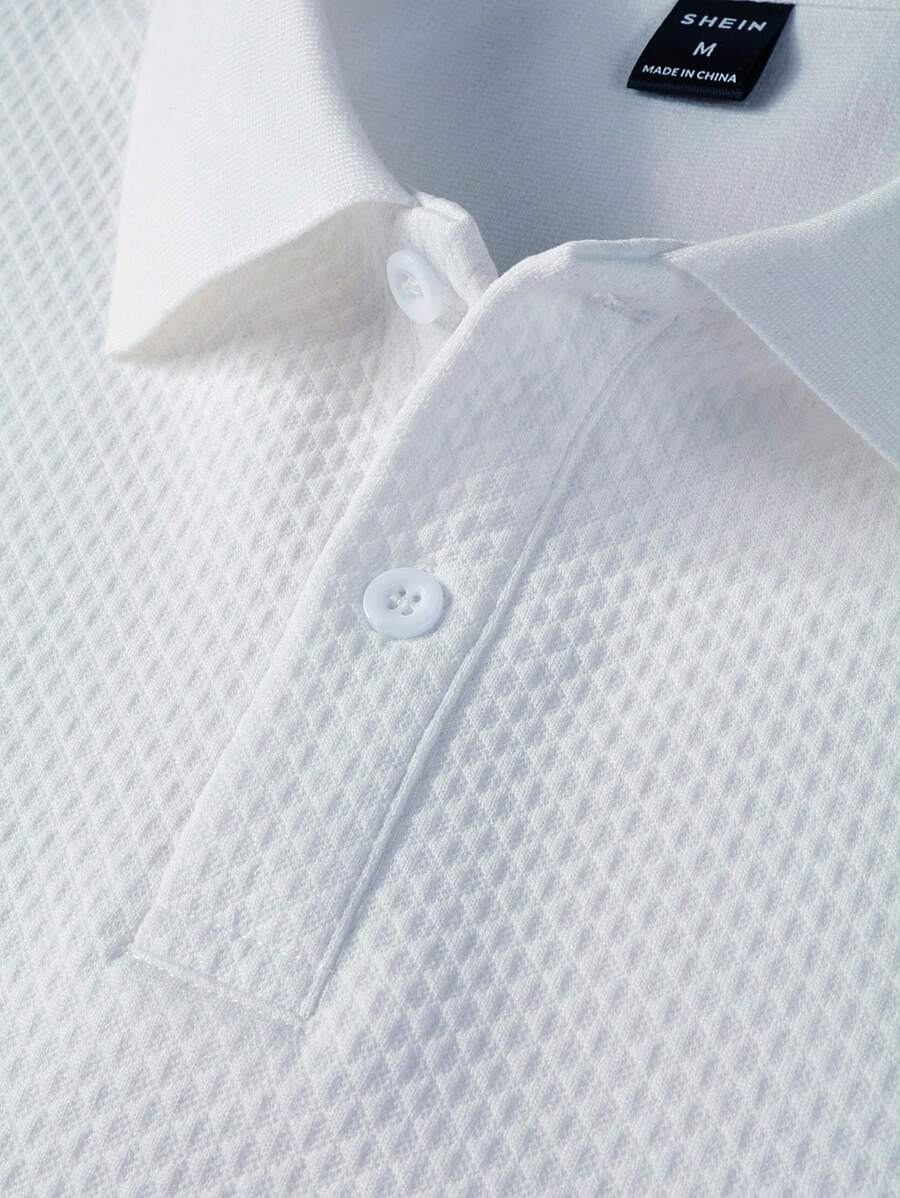 Polo Homme Uni à Revers, Style Casual