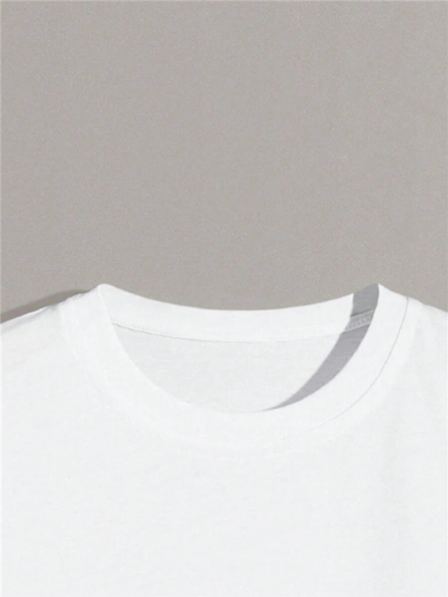 T-shirt Homme Uni à Col Rond et Manches Courtes