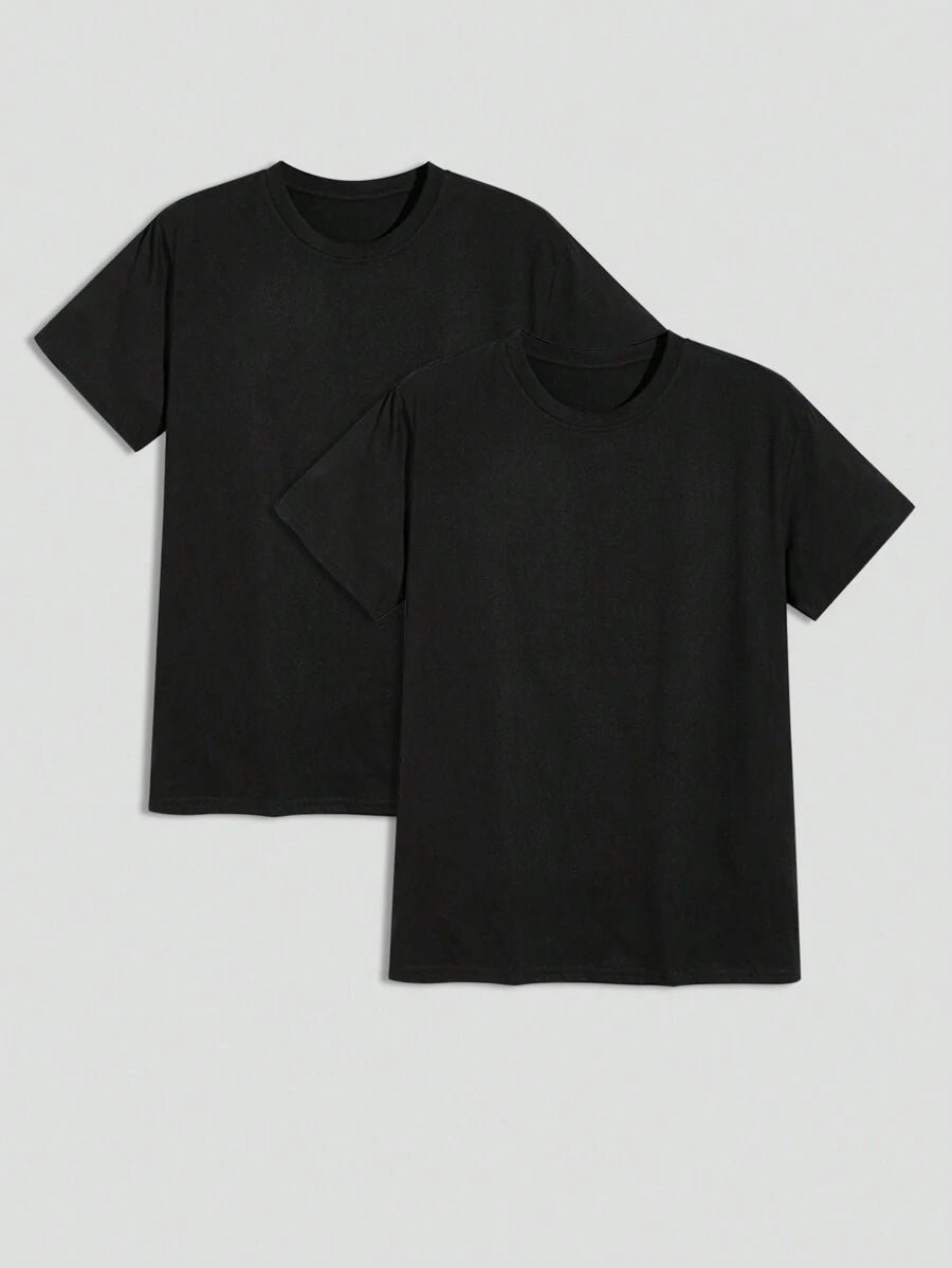 T-shirt Homme Uni à Col Rond et Manches Courtes