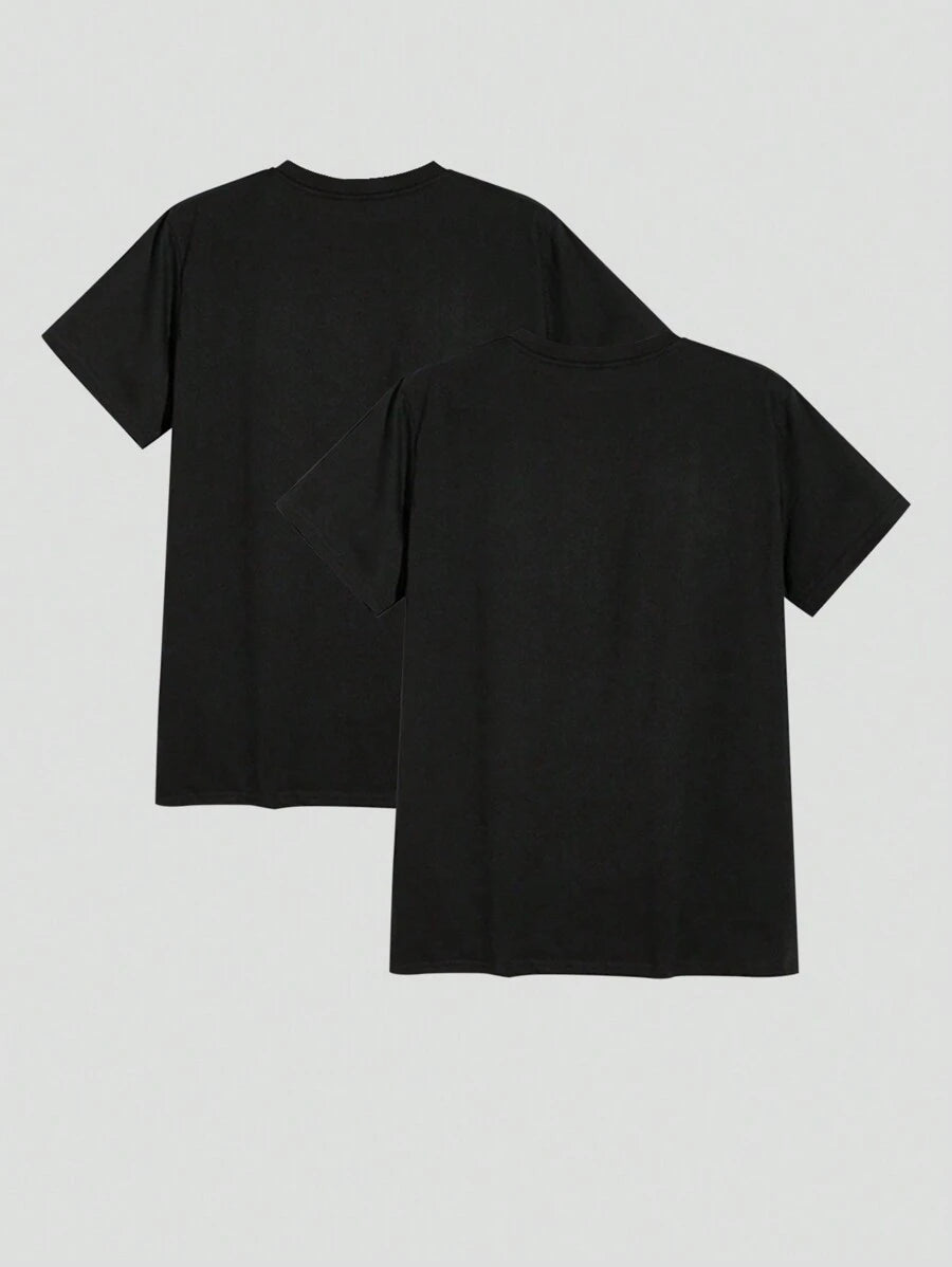T-shirt Homme Uni à Col Rond et Manches Courtes
