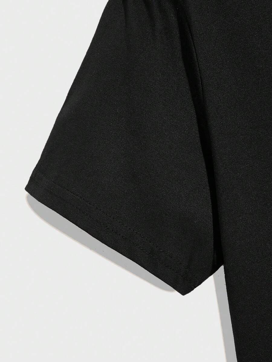 T-shirt Homme Uni à Col Rond et Manches Courtes