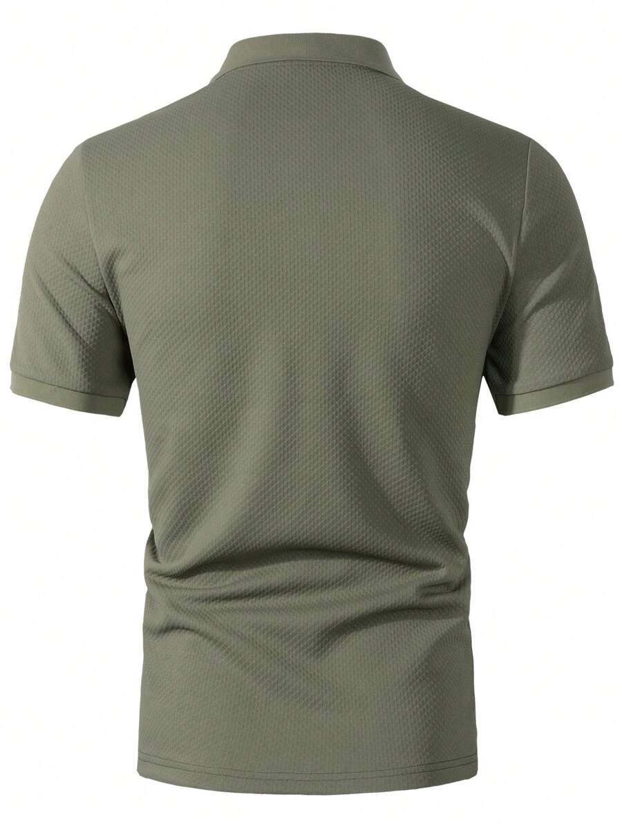 Polo Homme Uni à Revers, Style Casual