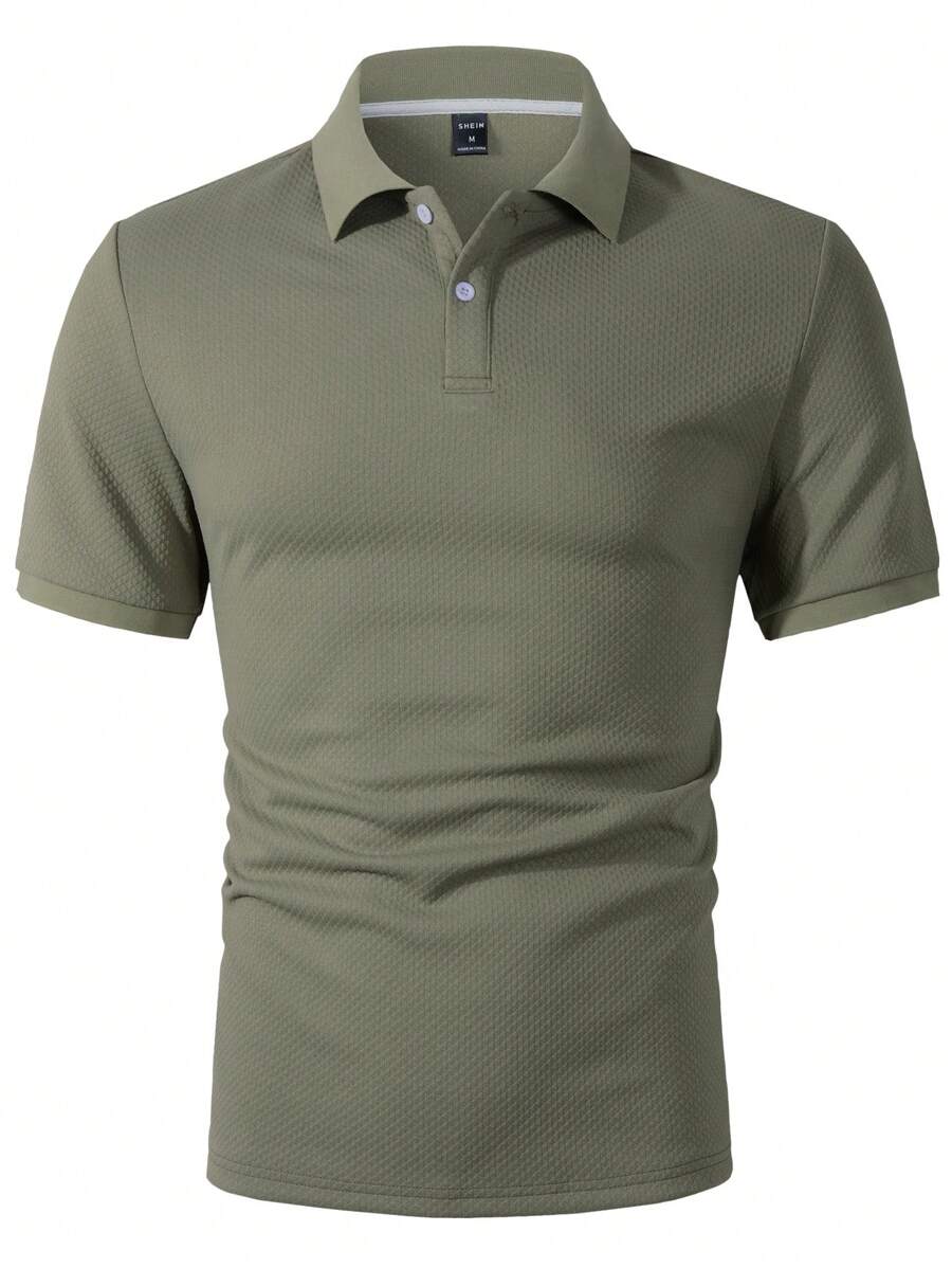 Polo Homme Uni à Revers, Style Casual