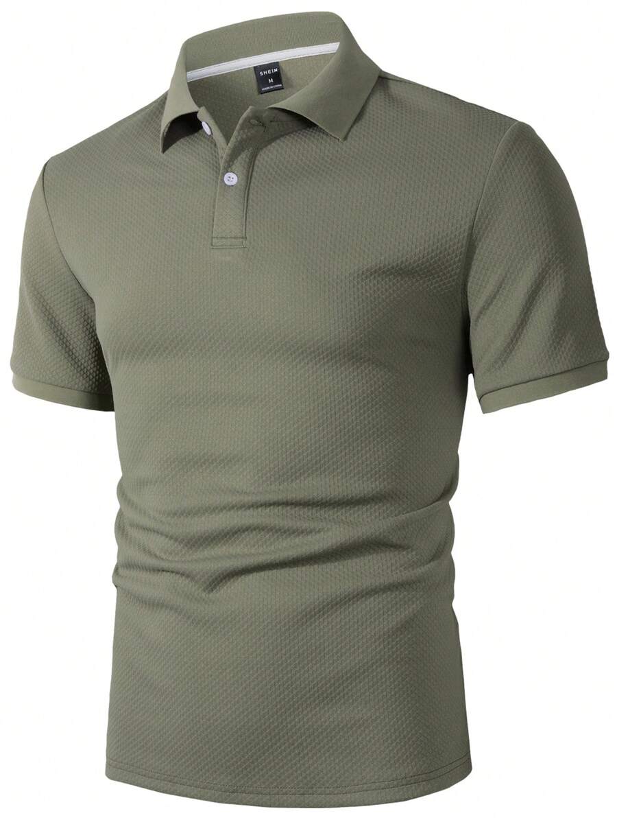 Polo Homme Uni à Revers, Style Casual
