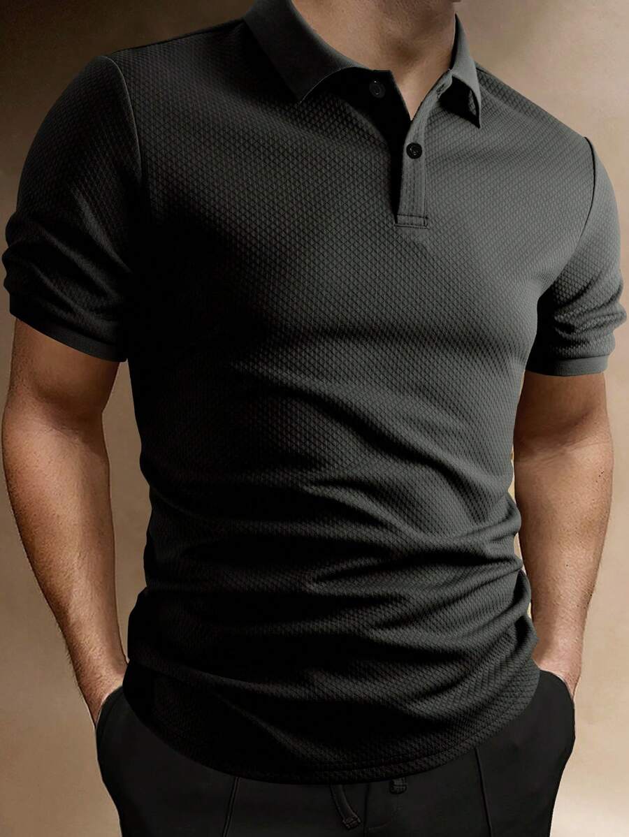 Polo Homme Uni à Revers, Style Casual