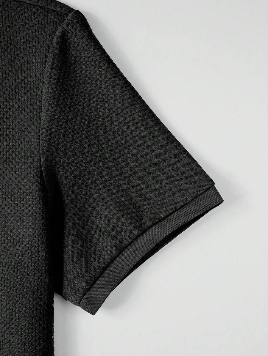 Polo Homme Uni à Revers, Style Casual