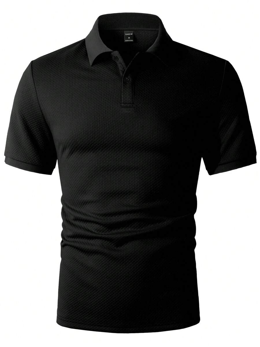 Polo Homme Uni à Revers, Style Casual