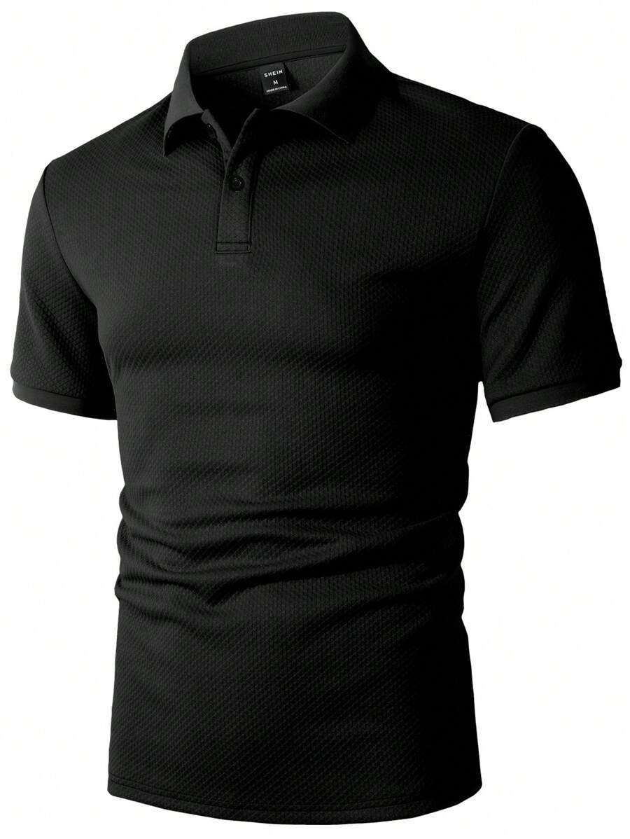 Polo Homme Uni à Revers, Style Casual
