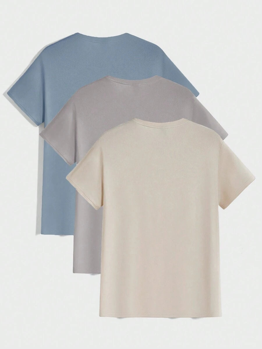 T-shirt Tricoté Homme à Manches Courtes décontractées