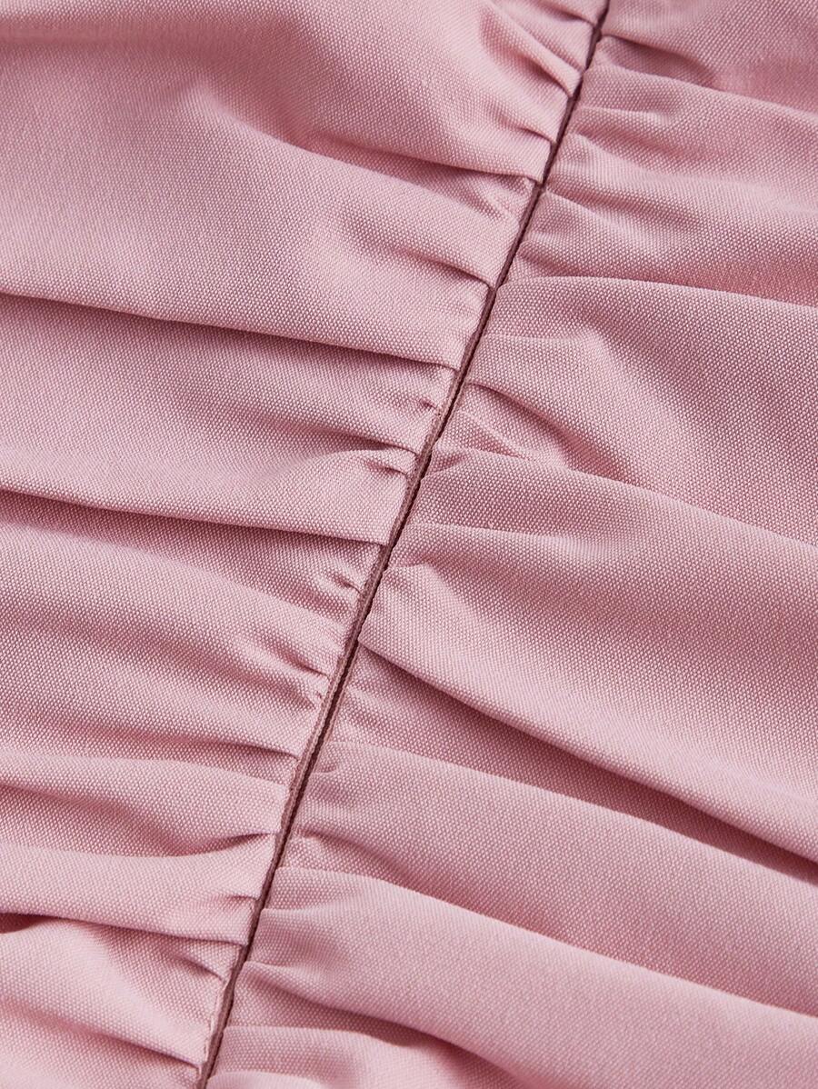 Robe Longue Unicolore à Volants Style Date Night