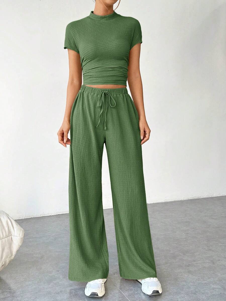 Ensemble Été Uni – Top Court & Pantalon Fluide