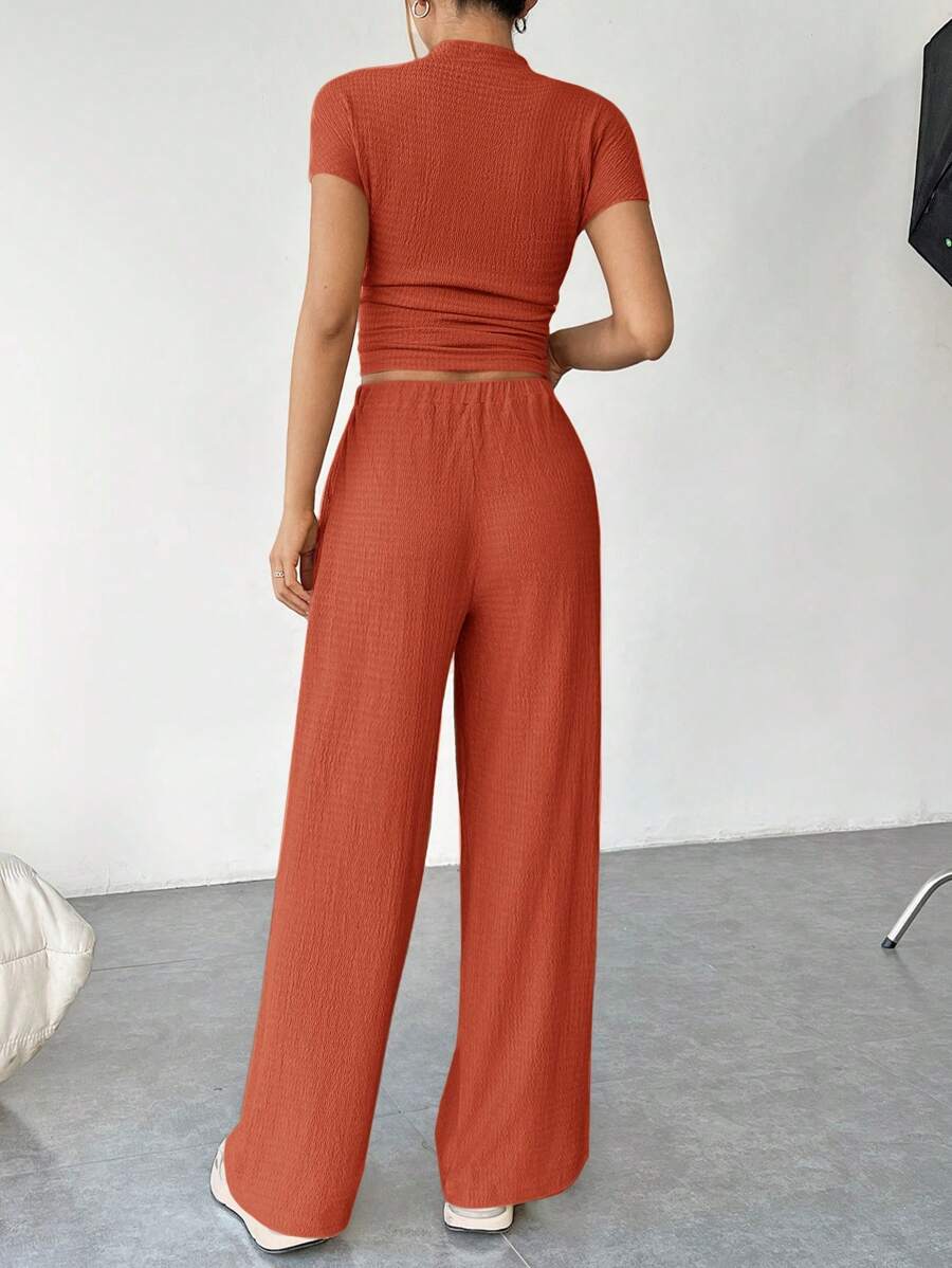 Ensemble Été Uni – Top Court & Pantalon Fluide