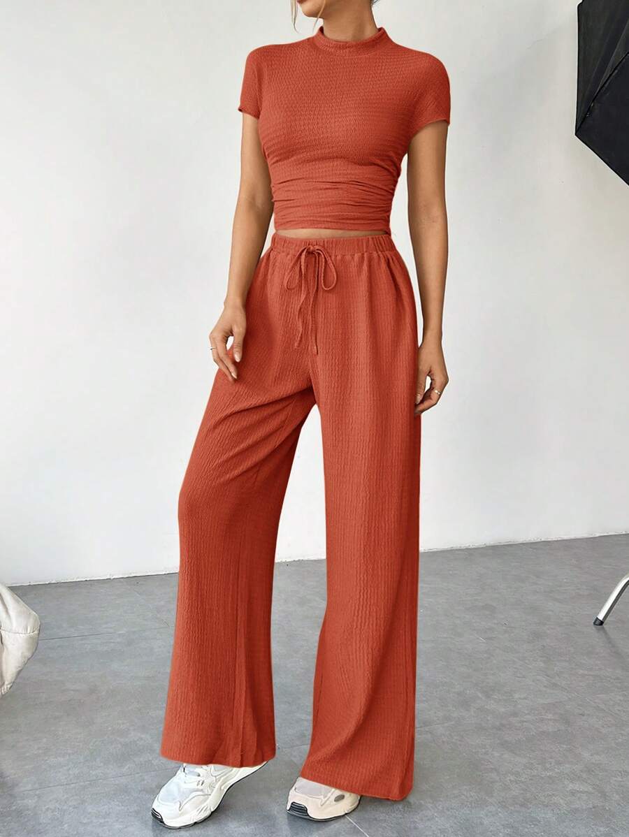 Ensemble Été Uni – Top Court & Pantalon Fluide