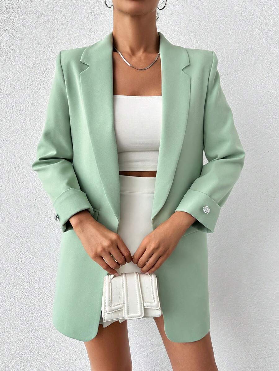 Veste Femme Élégante à Revers Minces