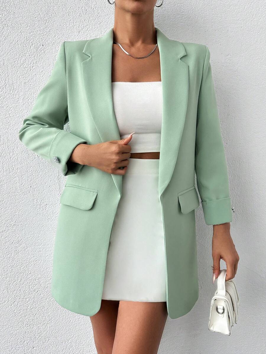 Veste Femme Élégante à Revers Minces