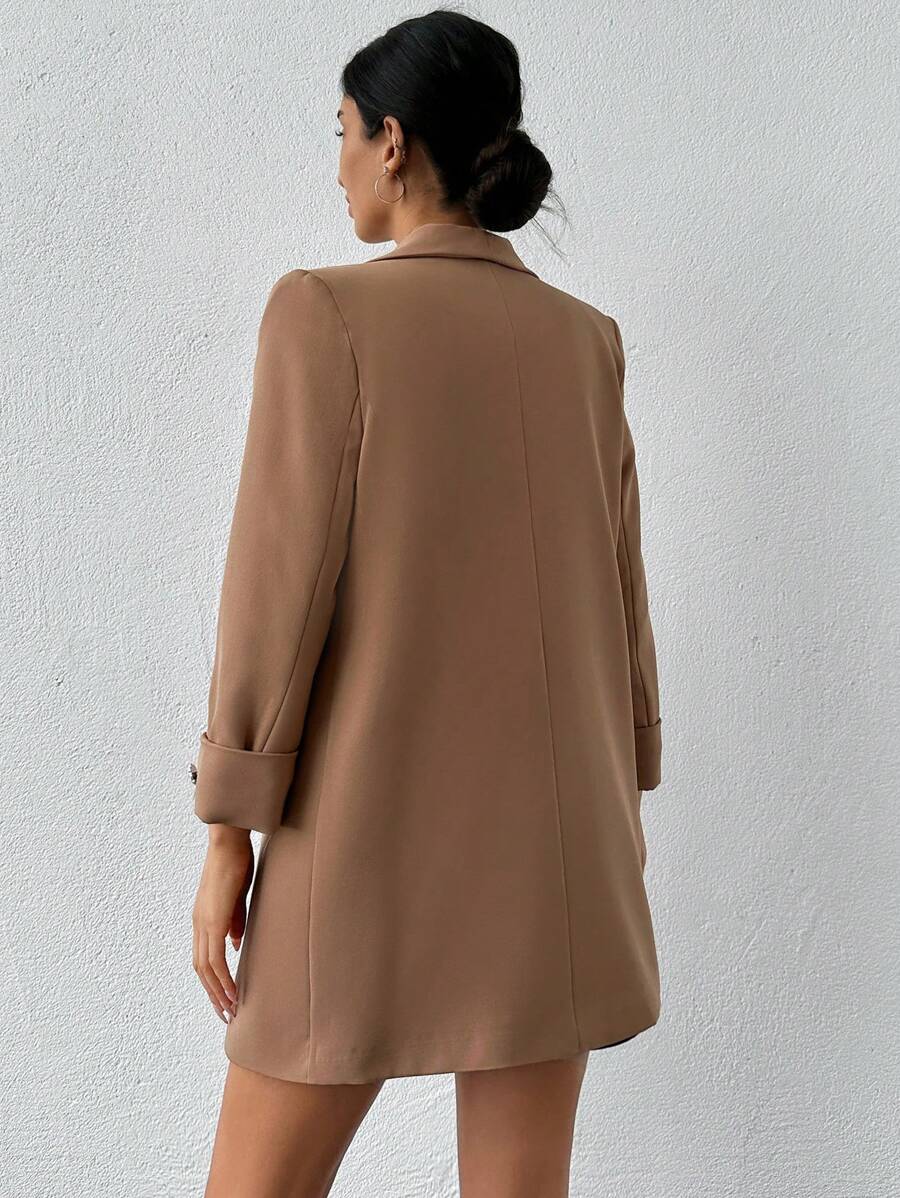 Veste Femme Élégante à Revers Minces