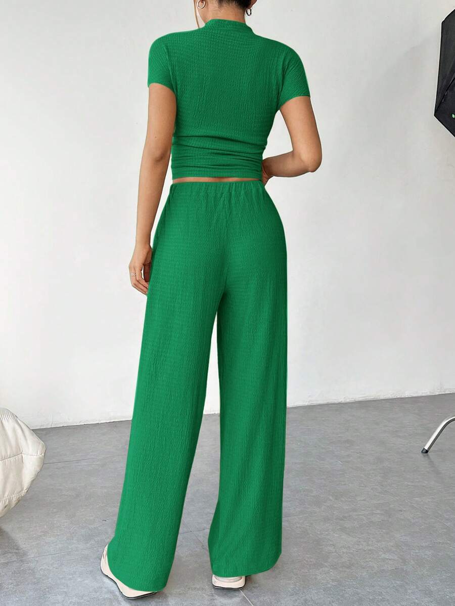 Ensemble Été Uni – Top Court & Pantalon Fluide