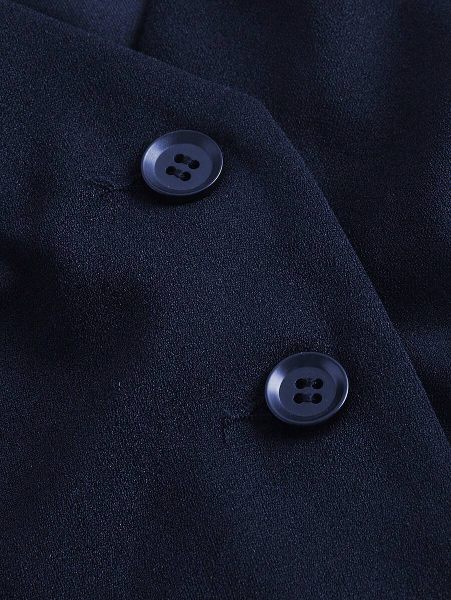 Tailleur Femme Bleu – Veste Boutonnée & Pantalon