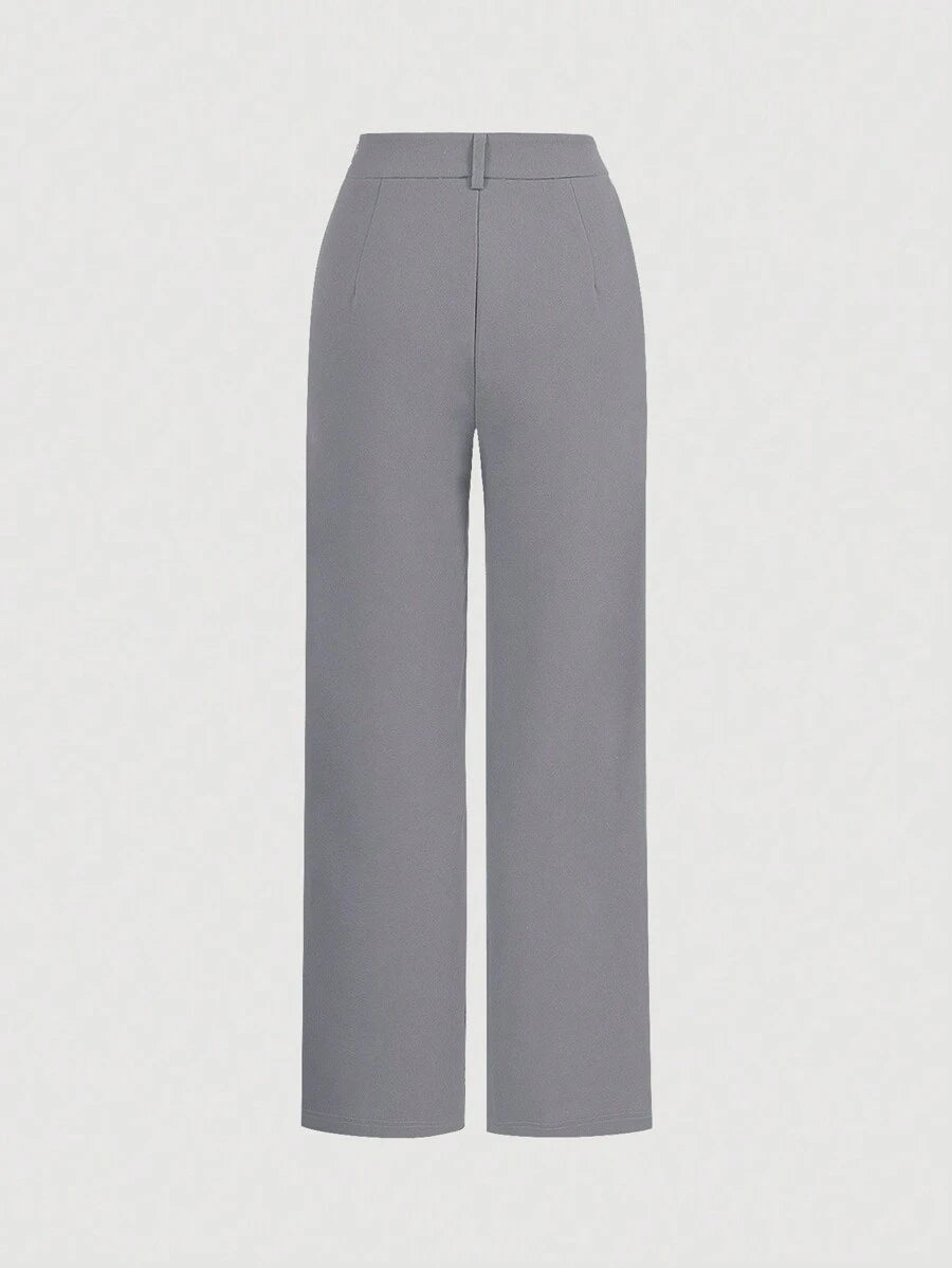 Tailleur Femme Bleu – Veste Boutonnée & Pantalon