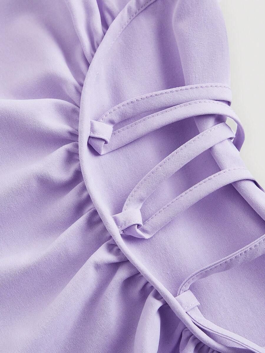 Robe Longue Unicolore à Volants Style Date Night