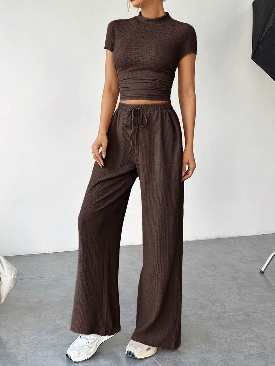 Ensemble Été Uni – Top Court & Pantalon Fluide