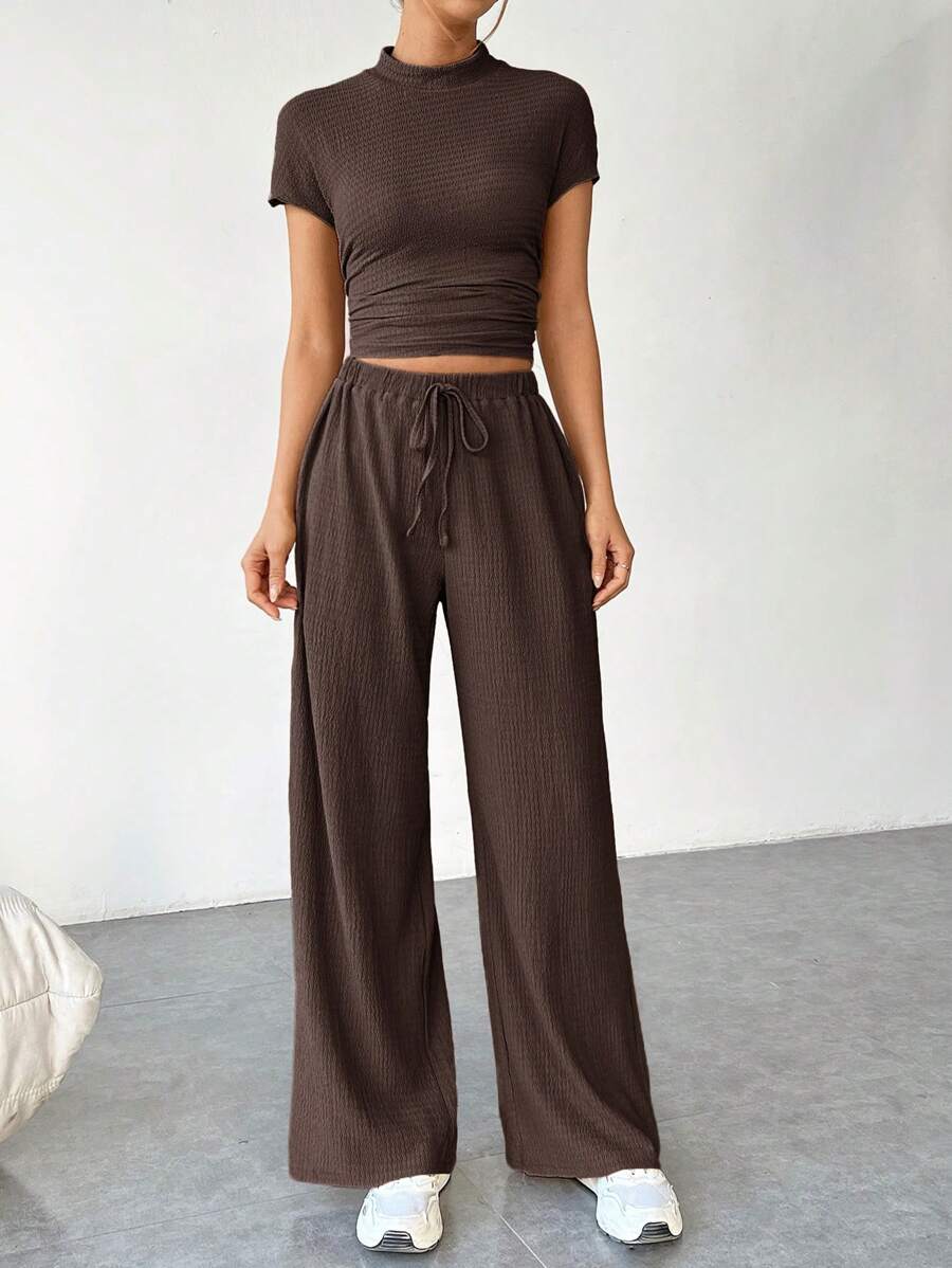 Ensemble Été Uni – Top Court & Pantalon Fluide