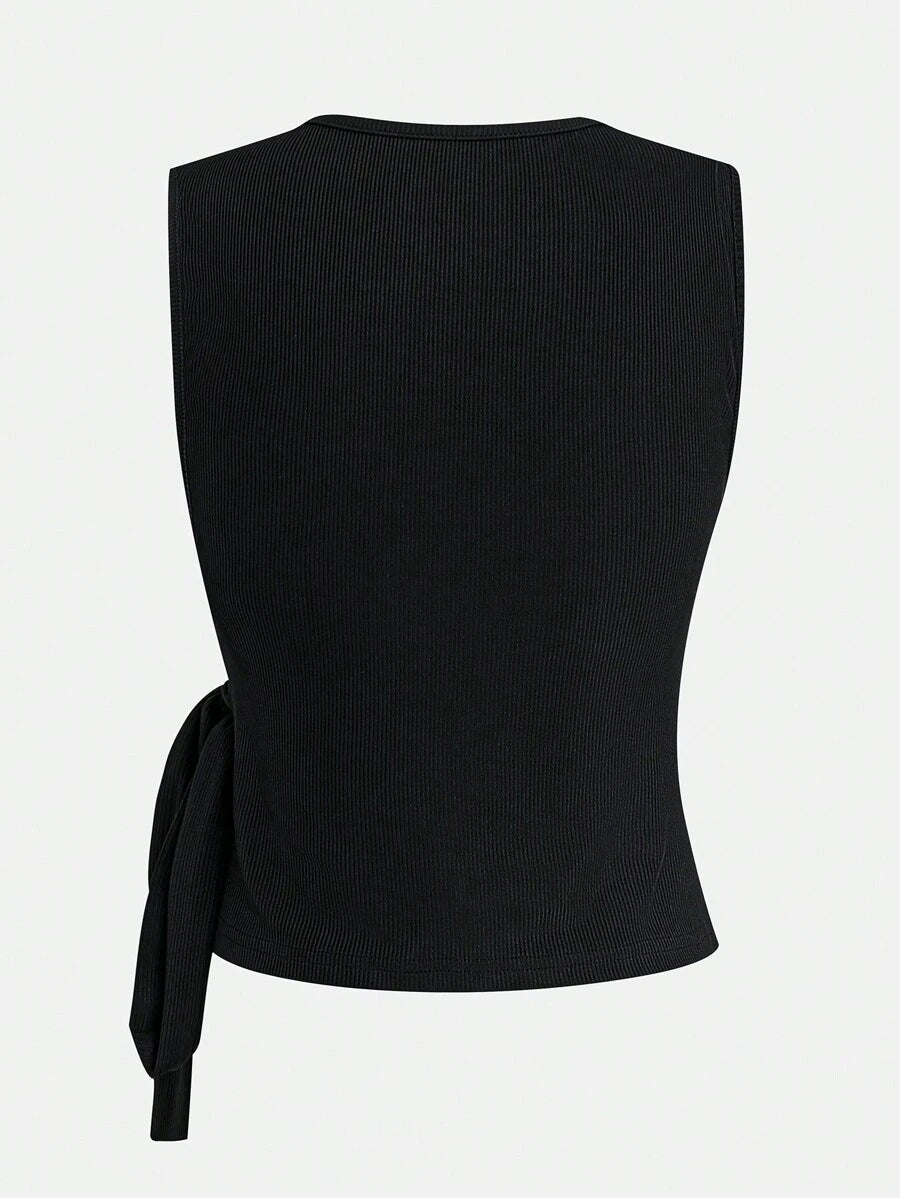 Ensemble décontracté – Débardeur Boutonné & Pantalon