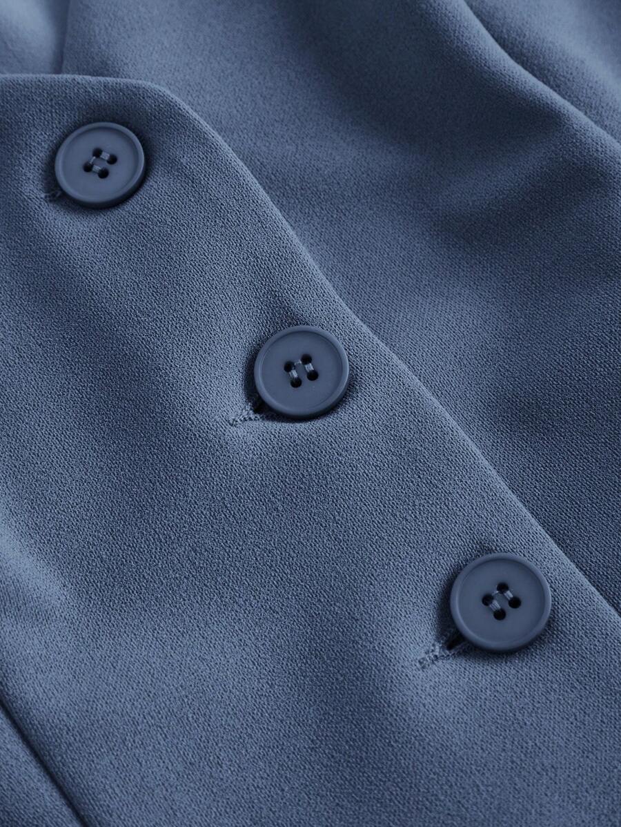 Tailleur Femme Bleu – Veste Boutonnée & Pantalon