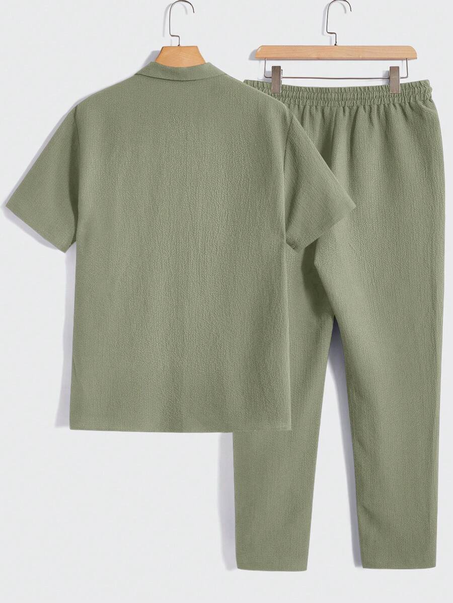 Set Décontracté Homme – T-shirt & Pantalon Uni
