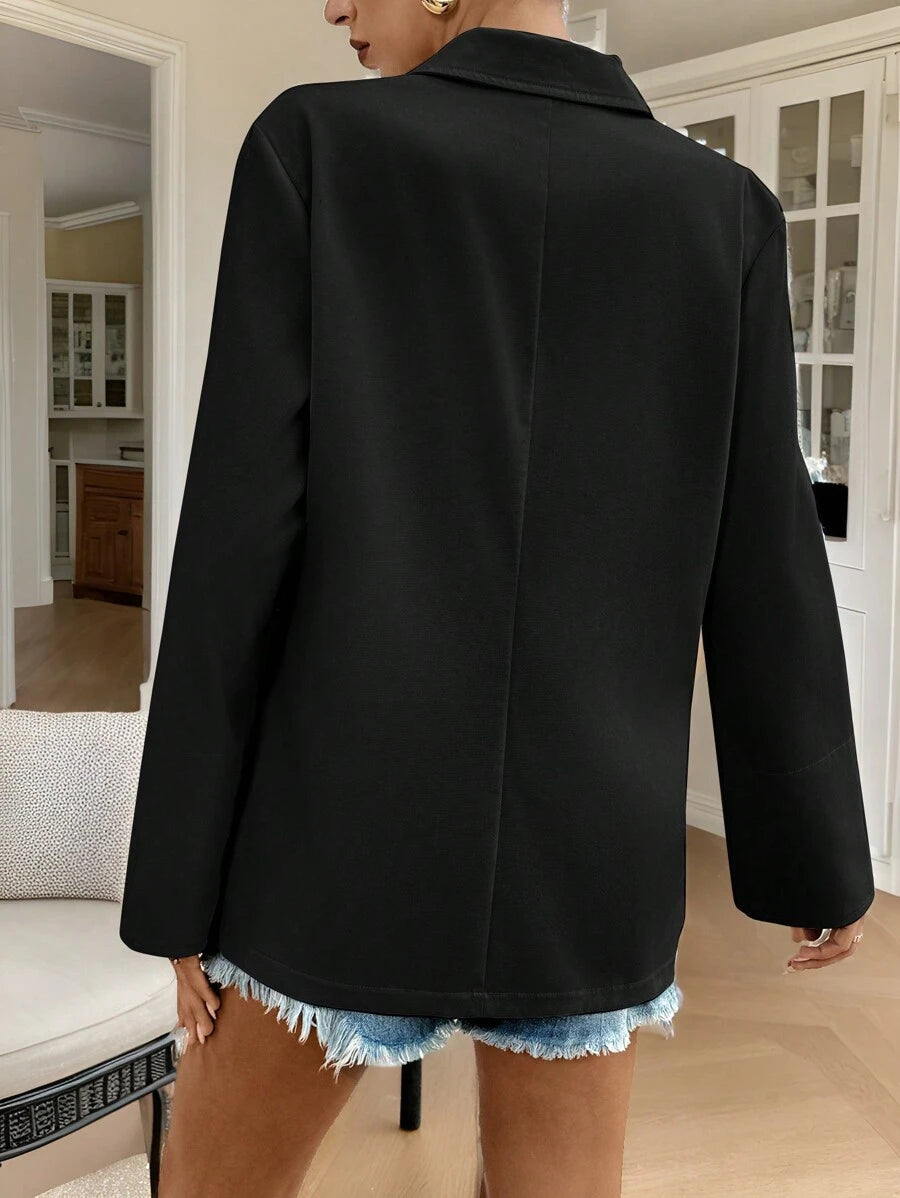Blazer Rayé Femme à Boutons & Revers Chic