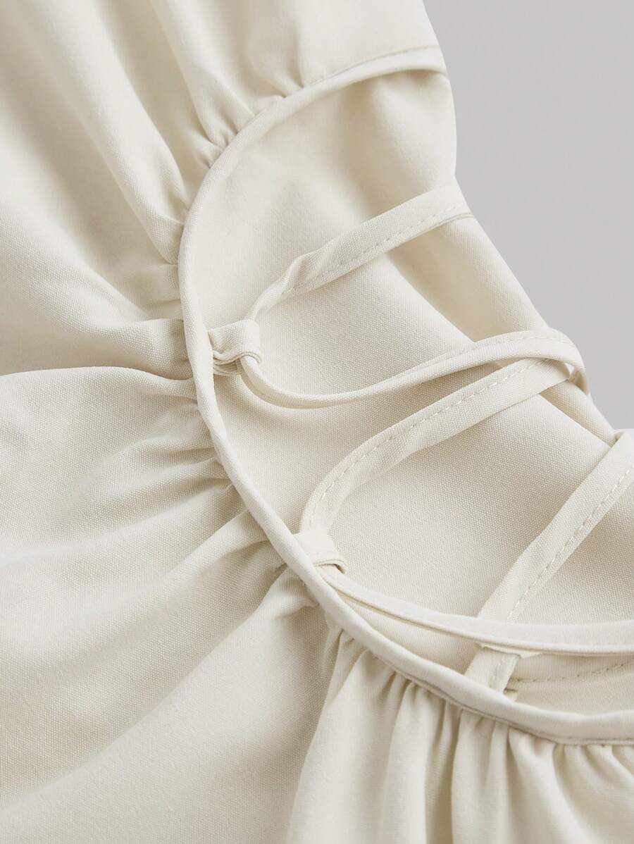 Robe Longue Unicolore à Volants Style Date Night
