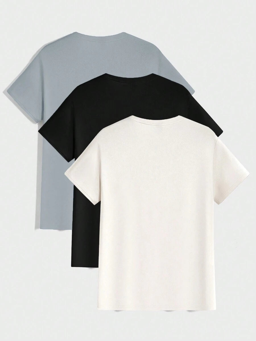 T-shirt Tricoté Homme à Manches Courtes décontractées