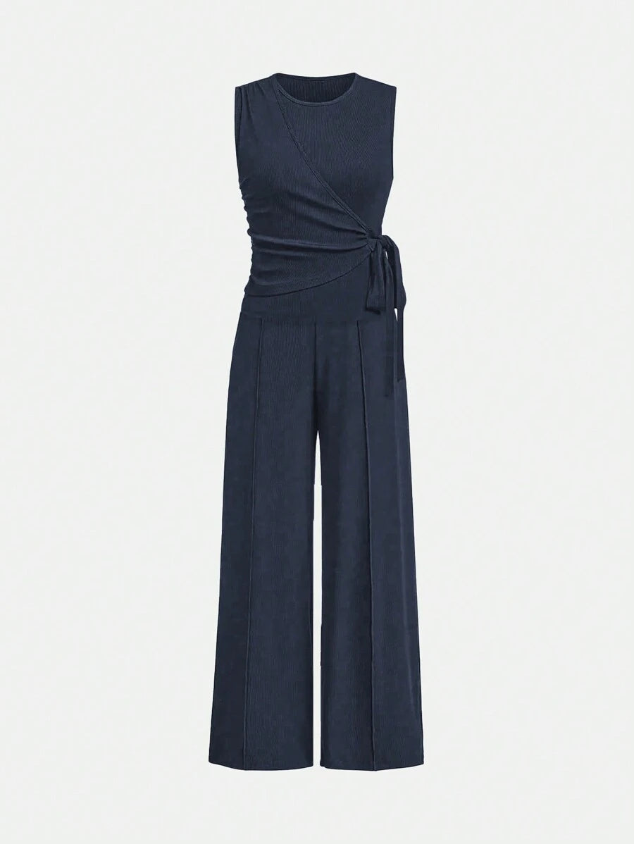 Ensemble décontracté – Débardeur Boutonné & Pantalon