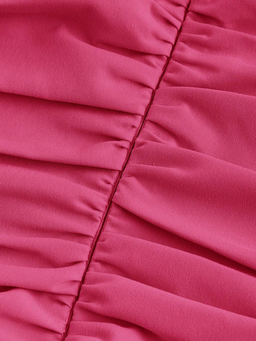 Robe Longue Unicolore à Volants Style Date Night