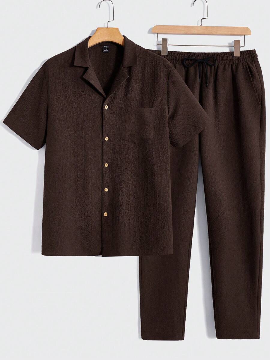 Set Décontracté Homme – T-shirt & Pantalon Uni